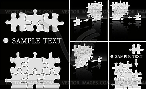 Abstract puzzle background set - royalty-free vector image