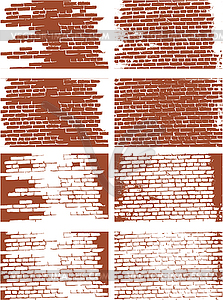 Brick wall set - stock vector clipart