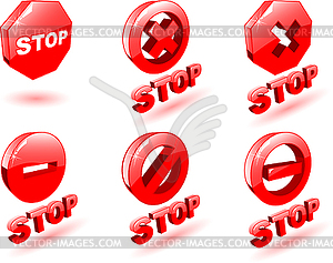 Red stop symbol - vector clip art