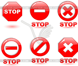 Red stop symbol - vector image