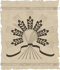 Wreath on old paper - royalty-free vector clipart