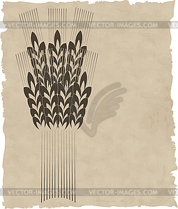 Wreath on old paper - vector clipart