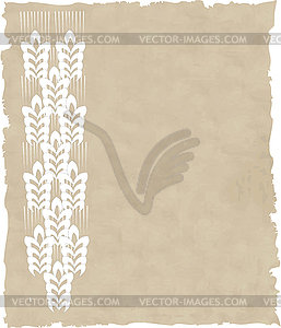 Wreath on old paper - vector image