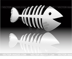 Abstract fish skeleton - vector image