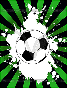 Grunge background with soccer ball - vector clip art