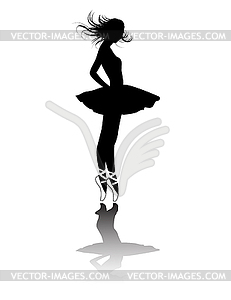 Ballet dancers silhouette - vector image