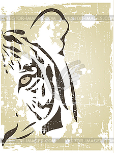 Abstract tiger head - vector clip art