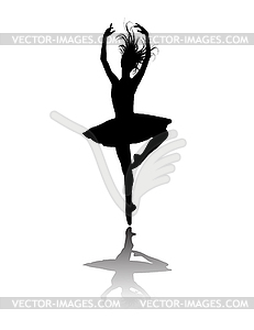 Ballet dancer silhouette - vector image