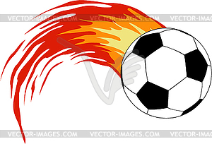 Soccer ball with fire - vector clip art