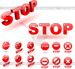 Red stop symbol - vector image