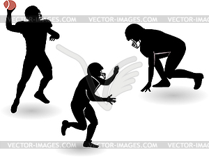 American football silhouettes set - vector clipart