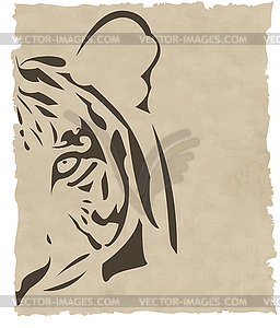 Abstract tiger head - vector clip art