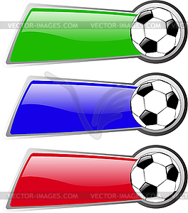 Color soccer banner set - vector clipart