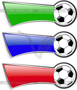 Color soccer banner set - vector clipart