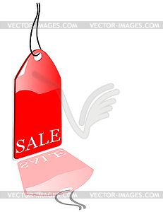 Red sales label - vector clipart