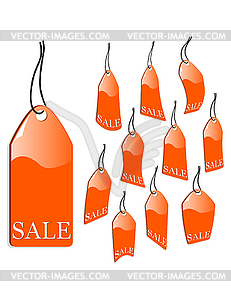 Orange sales label - vector image