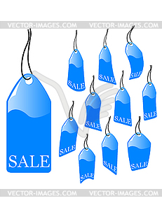 Blue sales label - vector clip art