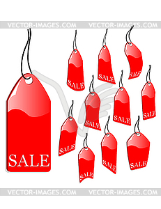 Red sales label - vector clipart
