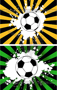 Grunge background with soccer ball - vector clip art