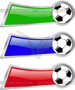 Color soccer banner set - vector image