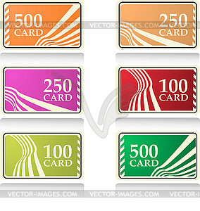 Color gift and bonus cards set - royalty-free vector image