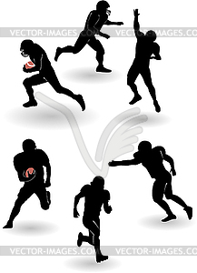 American football silhouettes set - vector image