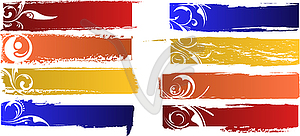 Цвет знамен набор - векторизованное изображение клипарта