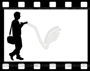 Photographer`s silhouette - vector clipart