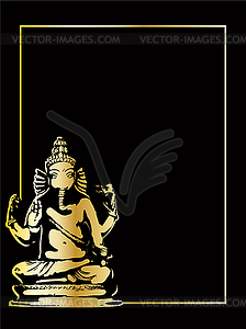 Gold ganesha statue - vector image