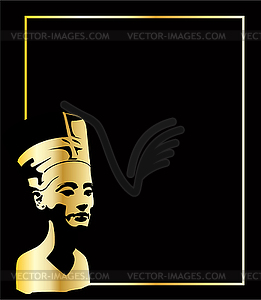 Gold head of Nefertiti - vector EPS clipart