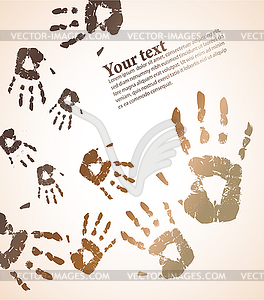 Handprint color background - vector clipart / vector image