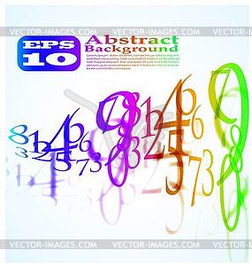 Абстрактный цветной фон из цифр - векторный эскиз