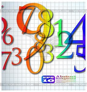 Abstract color number background - vector clipart