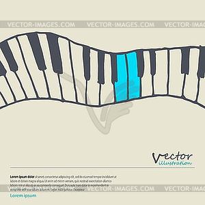 Piano keys sketch - vector clip art