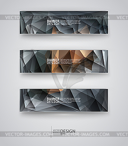 Set of Banners with Multicolored Polygonal Mosaic - royalty-free vector image