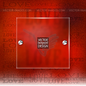 Red valentines day background with hearts - vector clipart