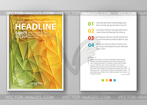 Brochure with Multicolored Polygonal Mosaic - vector image