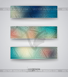 Set of Banners with Multicolored Blurred Backgrounds - vector image