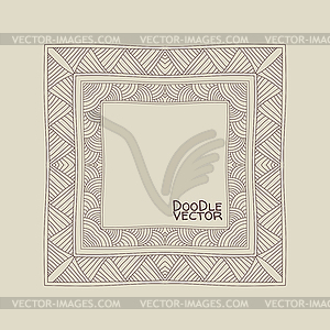 Doodle Border Frames - color vector clipart