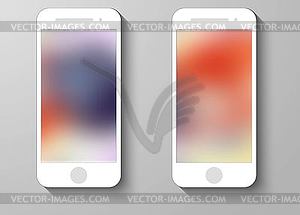 Set of Abstract Colour Mobile Phones Blurred - vector clipart / vector image