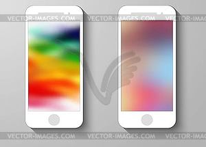 Set of Abstract Colour Mobile Phones Blurred - vector image