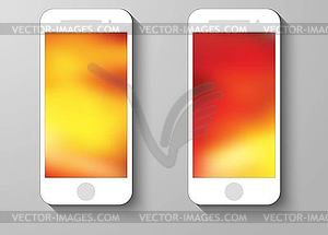 Set of Abstract Colour Mobile Phones Blurred - vector clip art