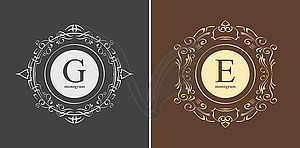 Elegant monogram design template - royalty-free vector clipart