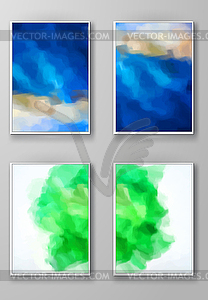 Brochure with Multicolored Blured Backgrounds - vector image
