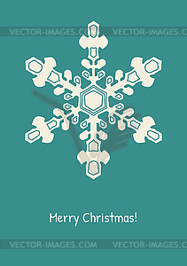 Abstract snowflake on color background - vector clip art