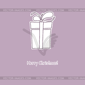 Sketch of box gift - royalty-free vector clipart
