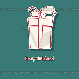 Sketch of box gift - vector clip art