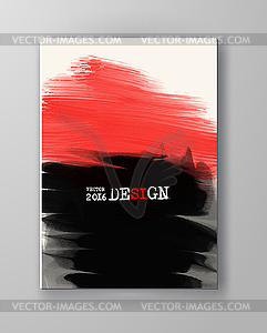 Brochure with Red and Black Paint Backgrounds - vector clip art