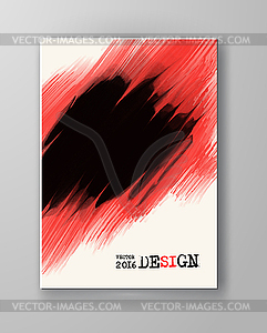 Brochure with Red and Black Paint Backgrounds - vector image