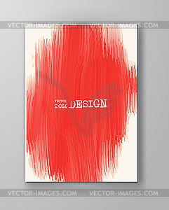 Гранж-красной краской мазки брошюру - изображение в векторе